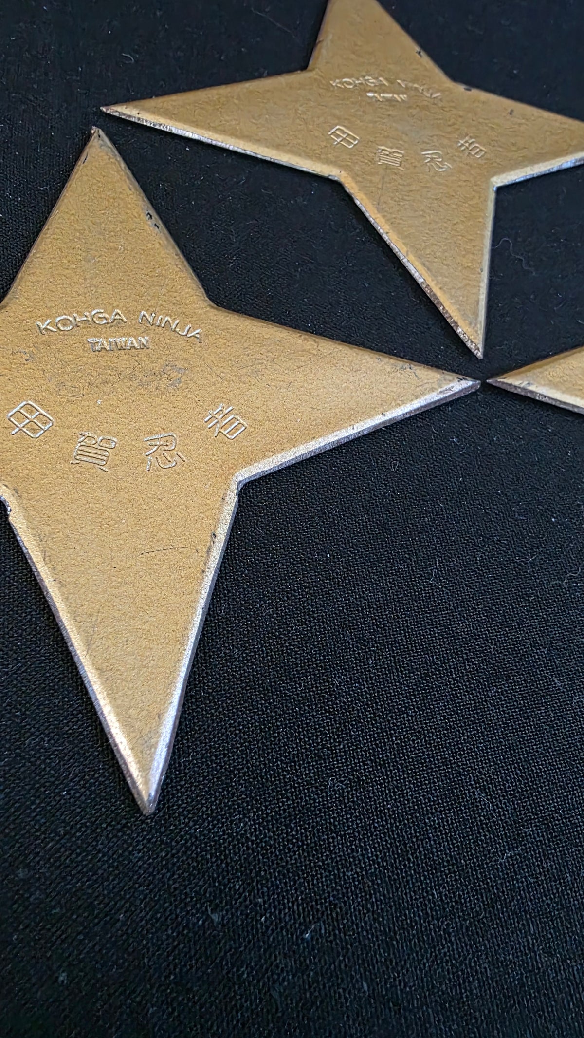 SET OF 3 RARE VINTAGE 4 POINT KOHGA NINJA THROWING STARS W/ CASE 4 INCH TAIWAN Ref 4040