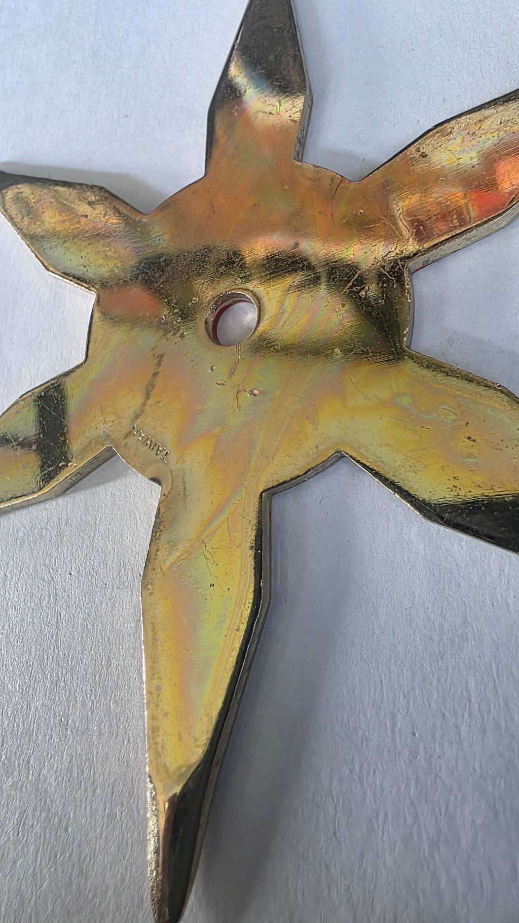 6 POINT GOLD MISSLE POINT W/ DRAGON DESIGN 4 1/2 INCH TAIWAN Ref 6003