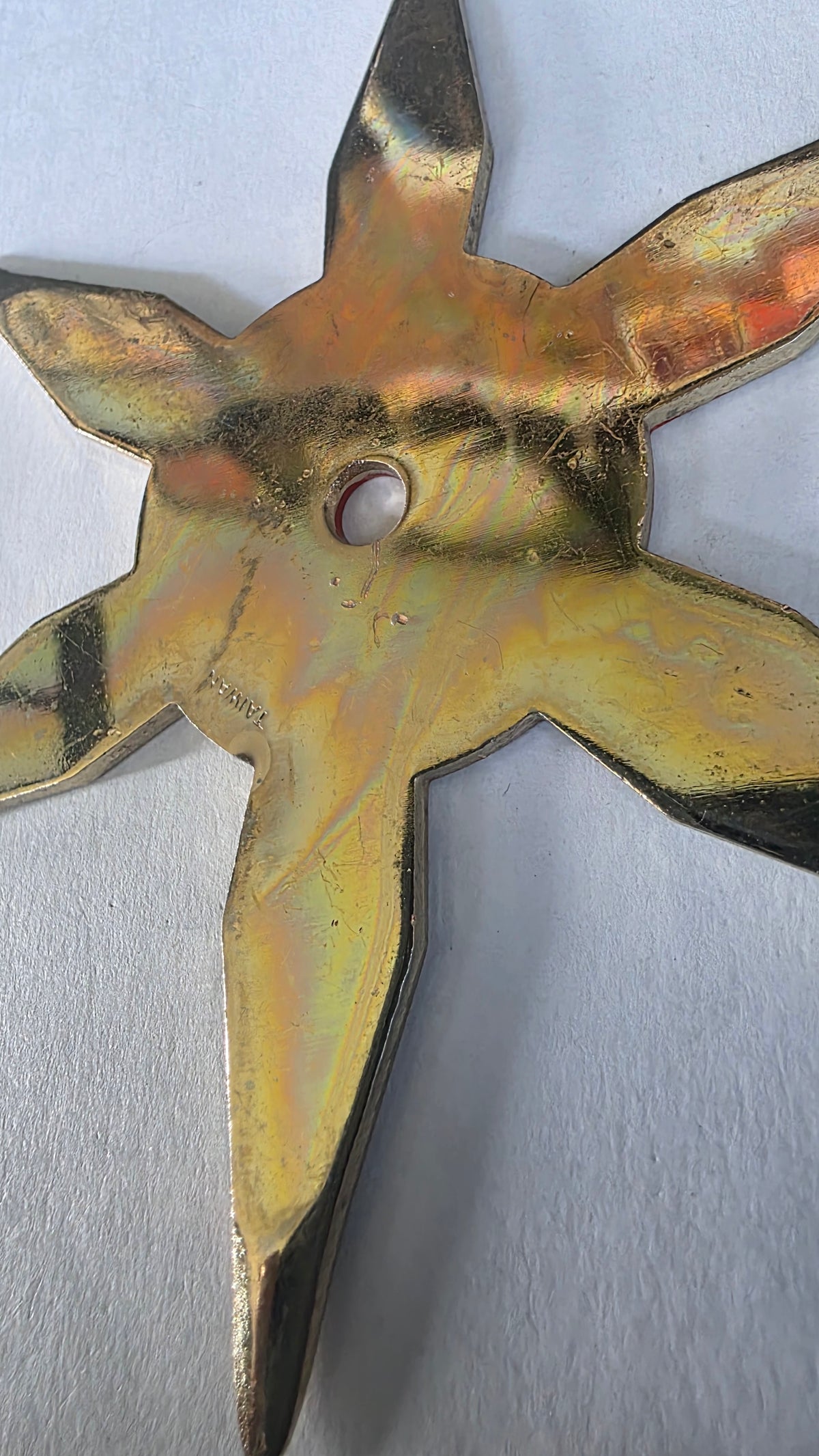 6 POINT GOLD MISSLE POINT W/ DRAGON DESIGN 4 1/2 INCH TAIWAN Ref 6003