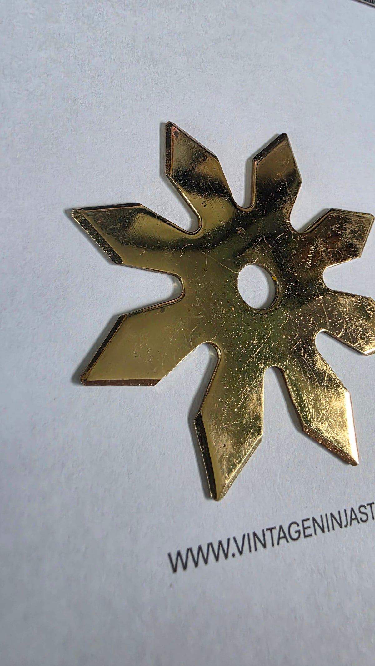 8 POINT GOLD W/ RAINBOW WRITING 3 1/4 INCH TAIWAN Ref 8027