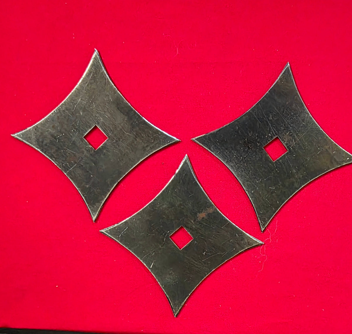 LOT OF 3 VINTAGE SENBAN THROWING STARS 4.25 INCH Ref 4033