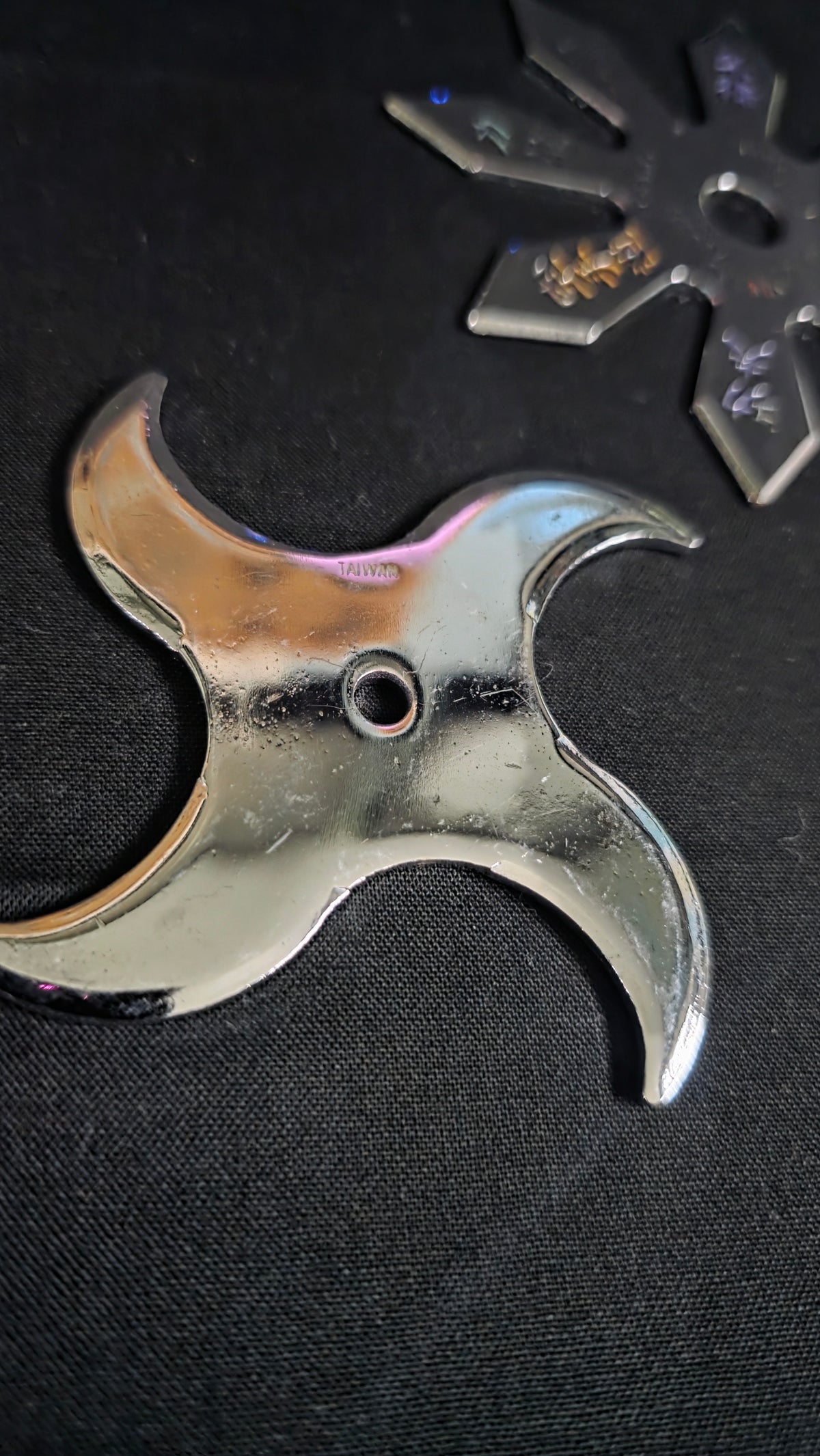 LOT 3 PIECE SILVER THROWING STARS TAIWAN 8056