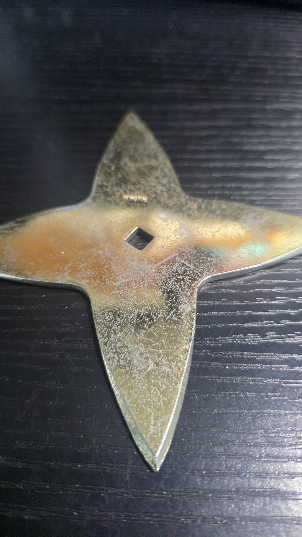 4 POINT GOLD W/ RAINBOW DRAGON SHURIKEN Ref 4001
