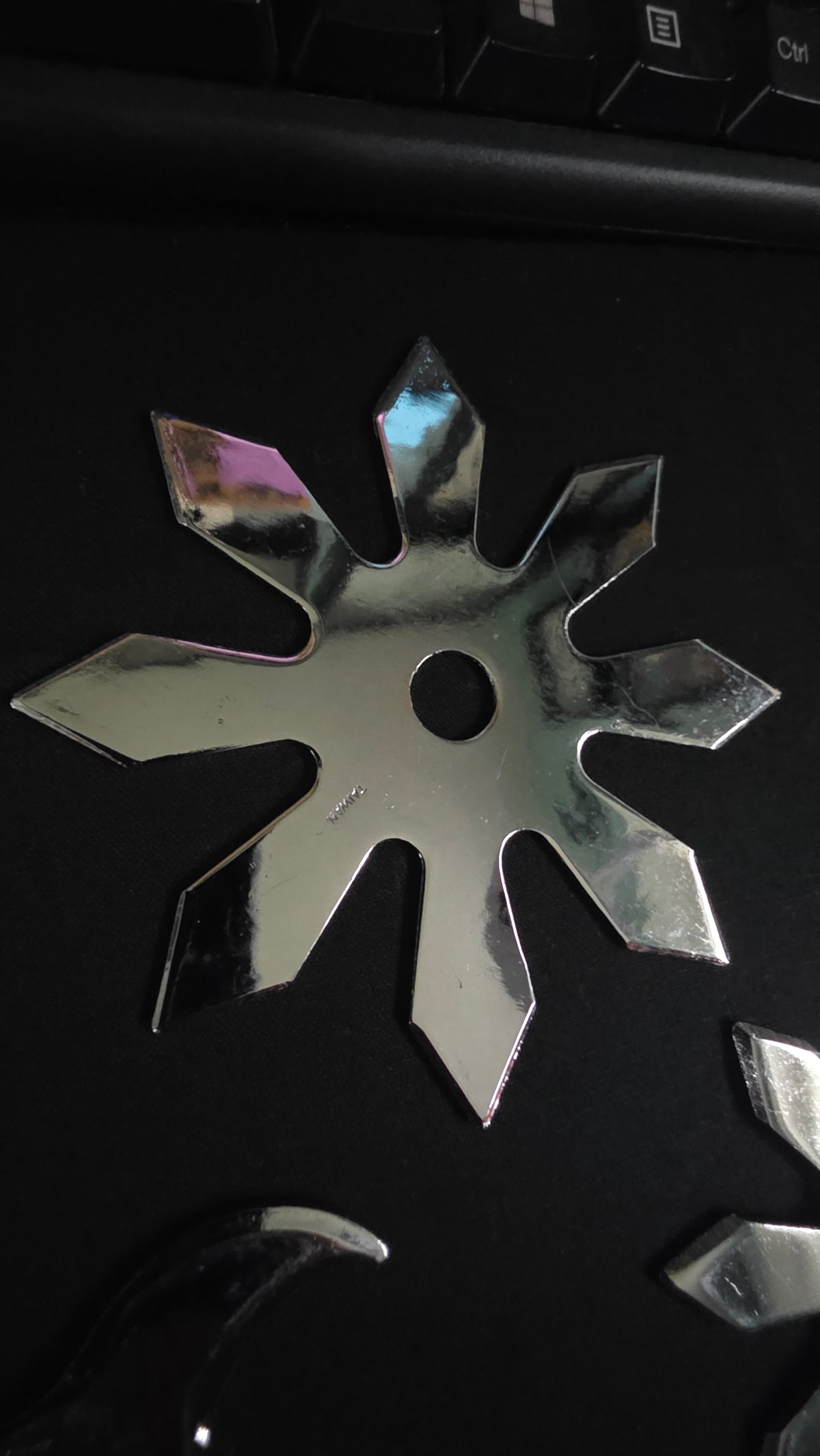 LOT 3 PIECE SILVER THROWING STARS TAIWAN 8056