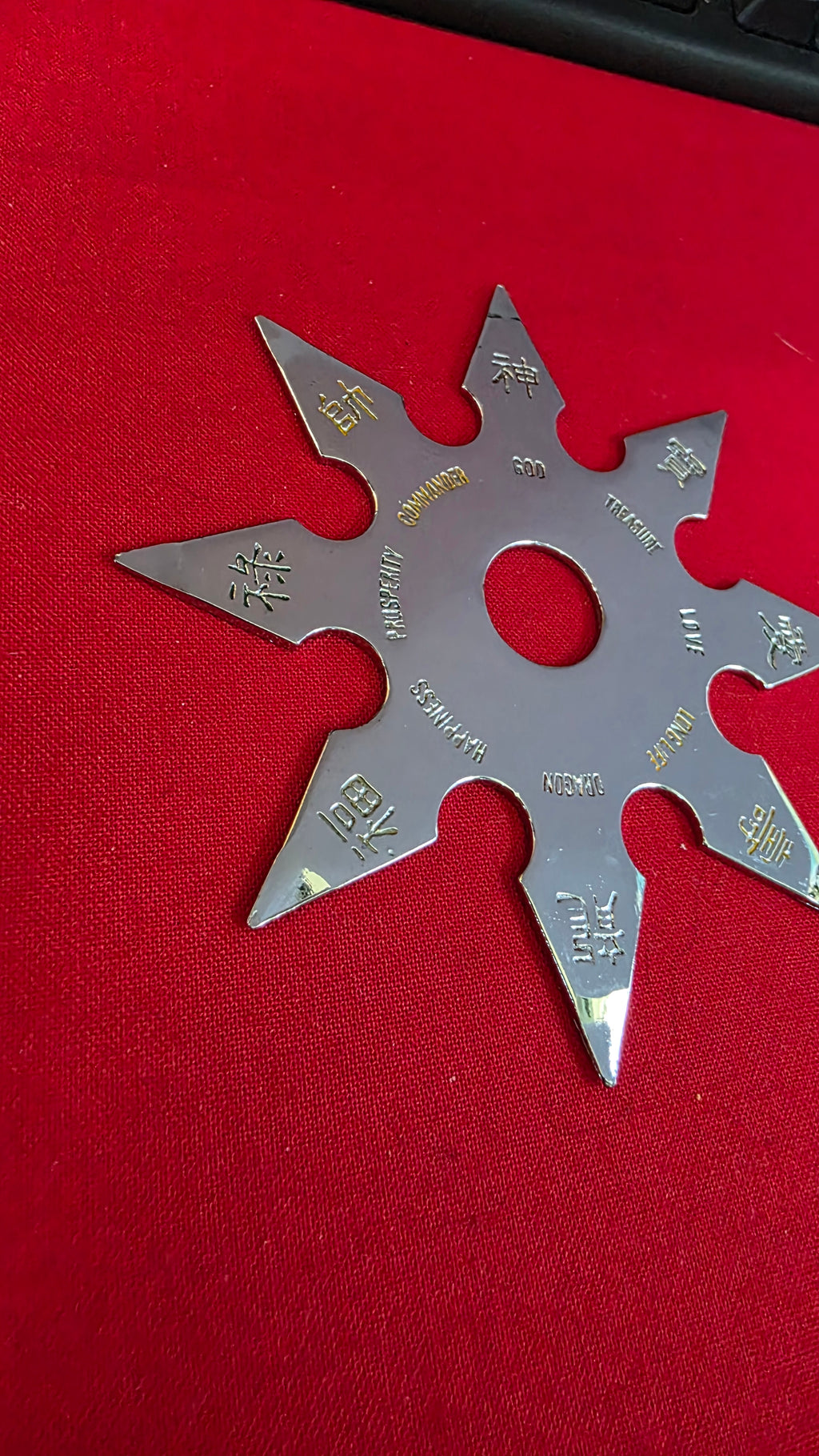 8 POINT SILVER W/ RAINBOW DESIGNS 4 INCH TAIWAN Ref 8058