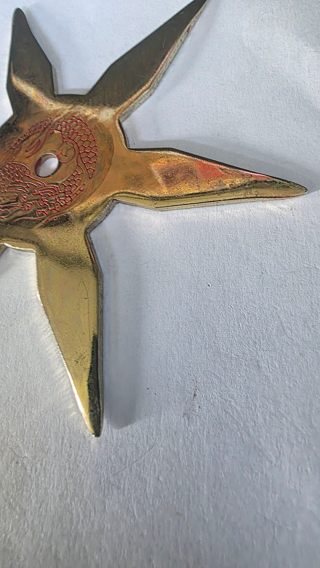 6 POINT GOLD MISSLE POINT W/ DRAGON DESIGN 4 1/2 INCH TAIWAN Ref 6003