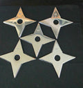 SET OF 5 STAINLESS 4 POINT SHURIKEN 3.75 INCH W/ CASE Ref 4041