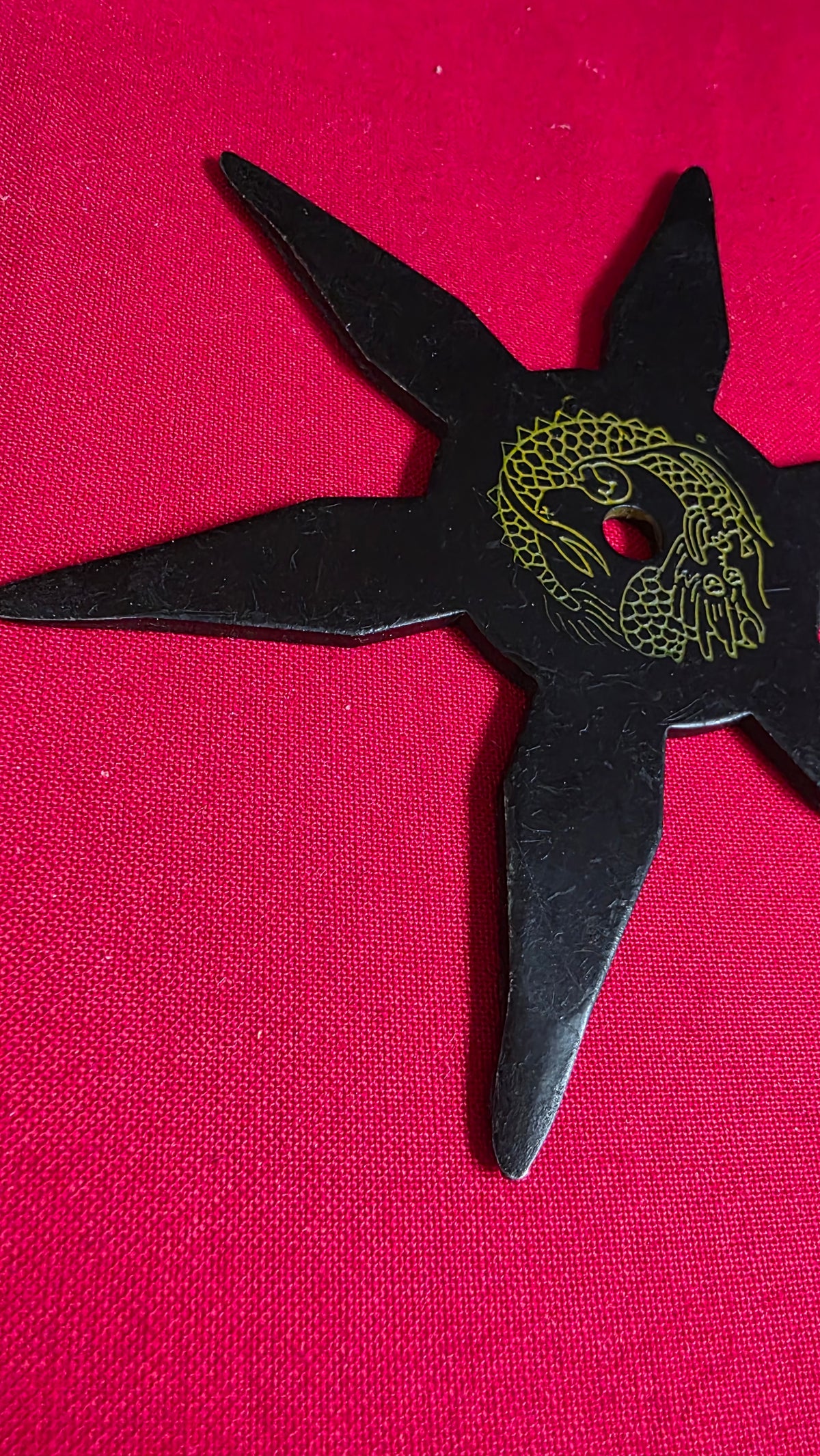 6 POINT BLACK W/ YELLOW DRAGON DESIGN 4.5 INCH TAIWAN Ref 6016