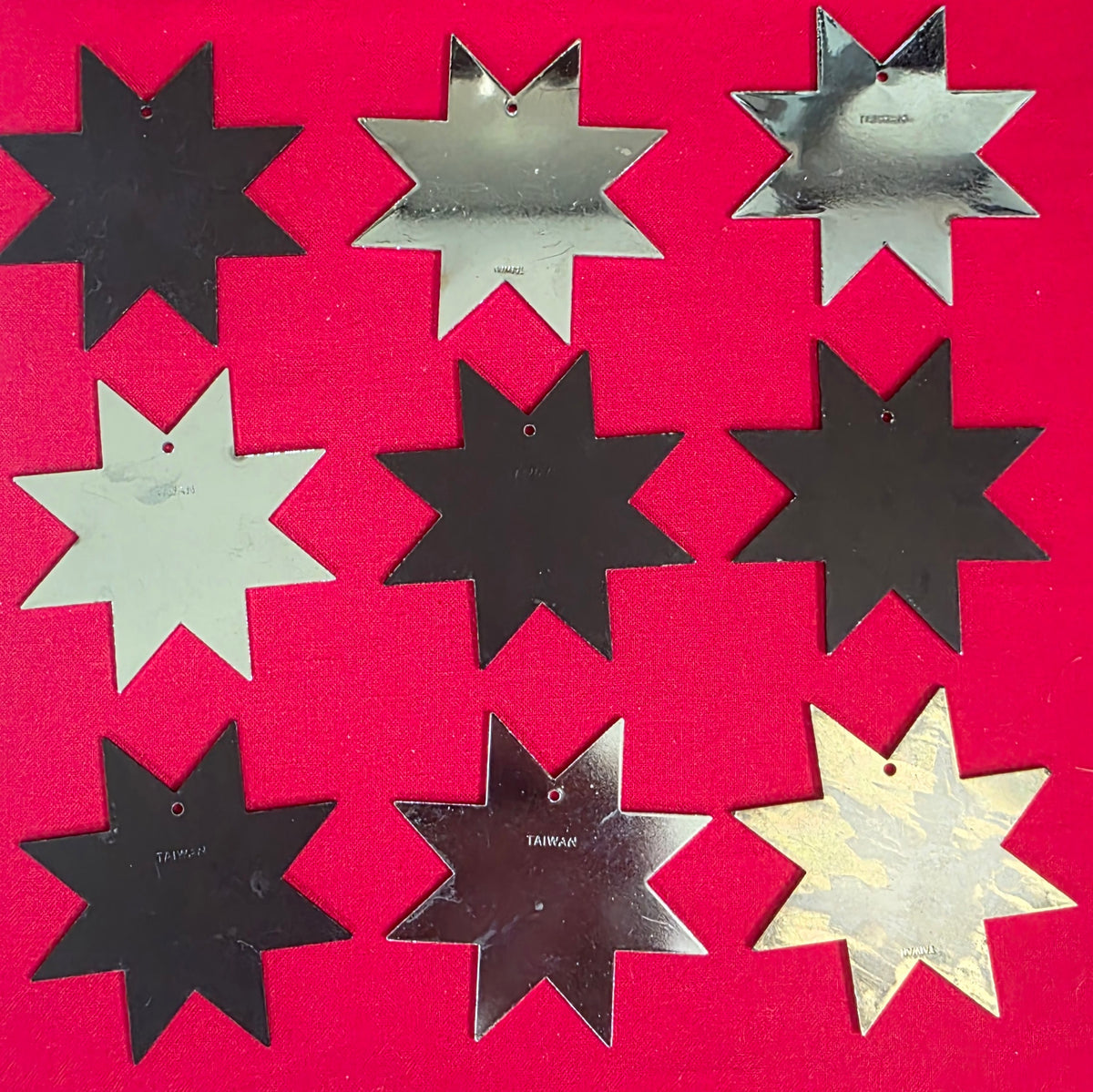 LOT OF 9 VINTAGE 8 POINT STARS Ref 8055