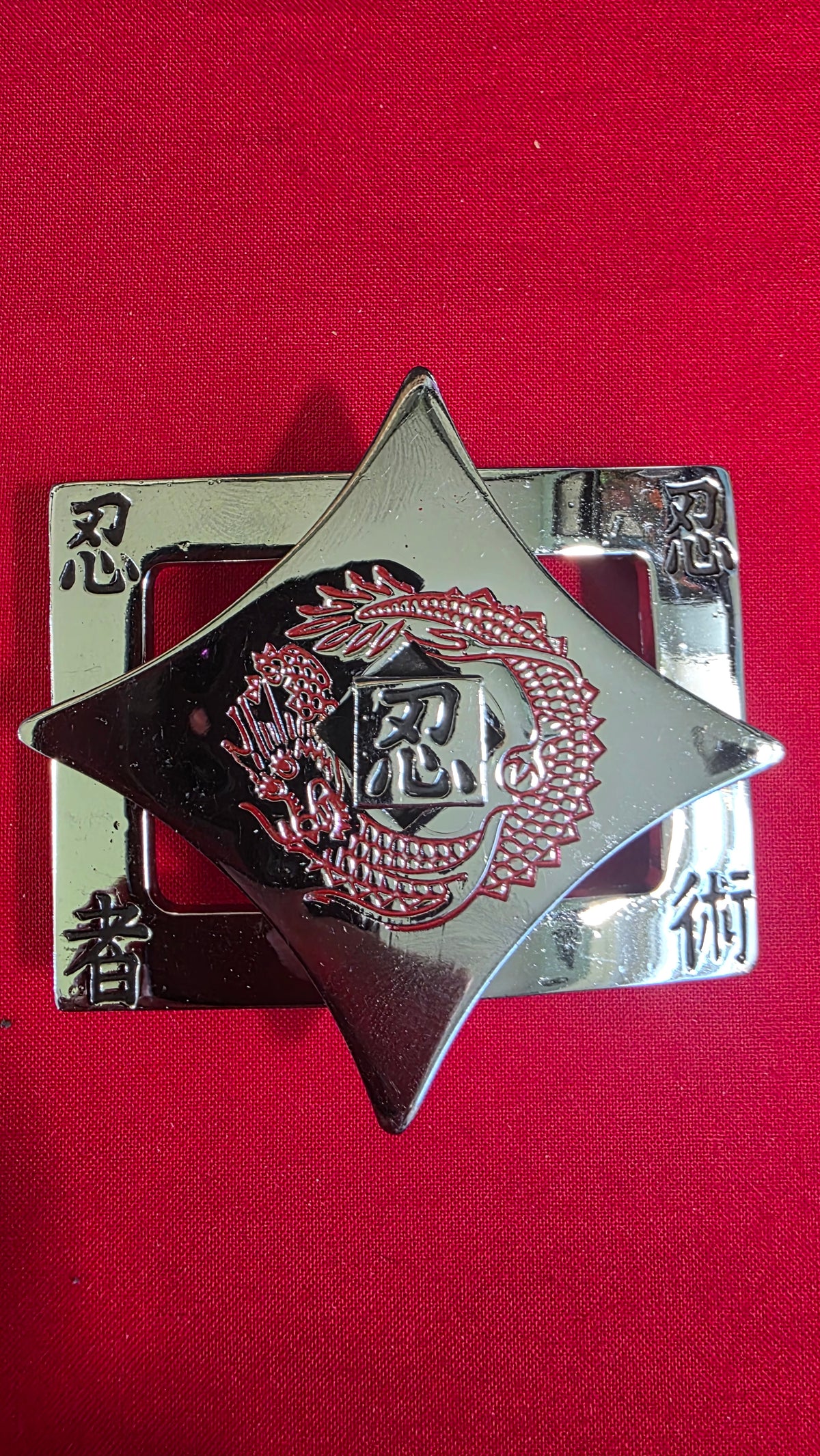 VINTAGE NINJA THROWING STAR BELT BUCKLE