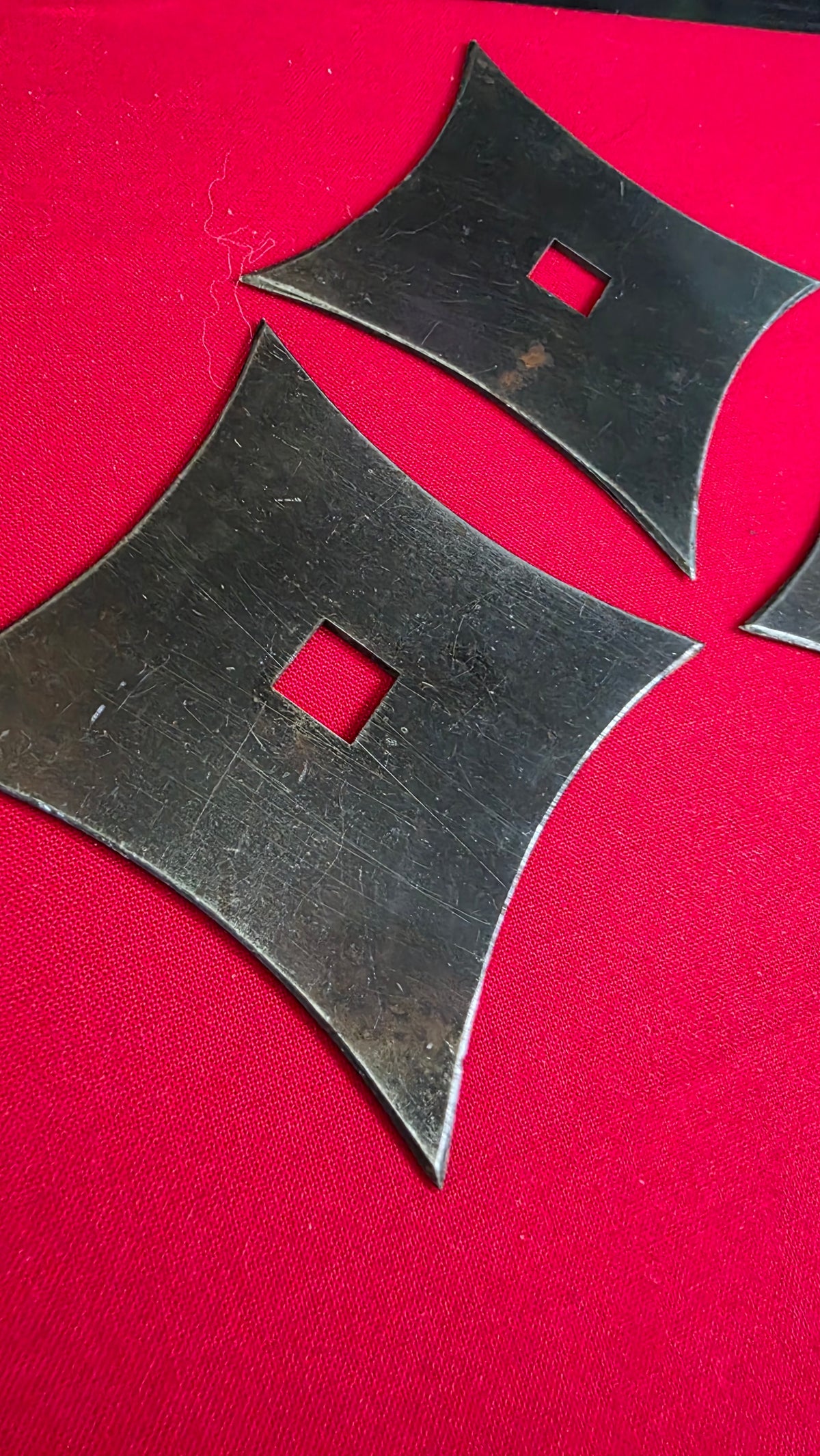 LOT OF 3 VINTAGE SENBAN THROWING STARS 4.25 INCH Ref 4033