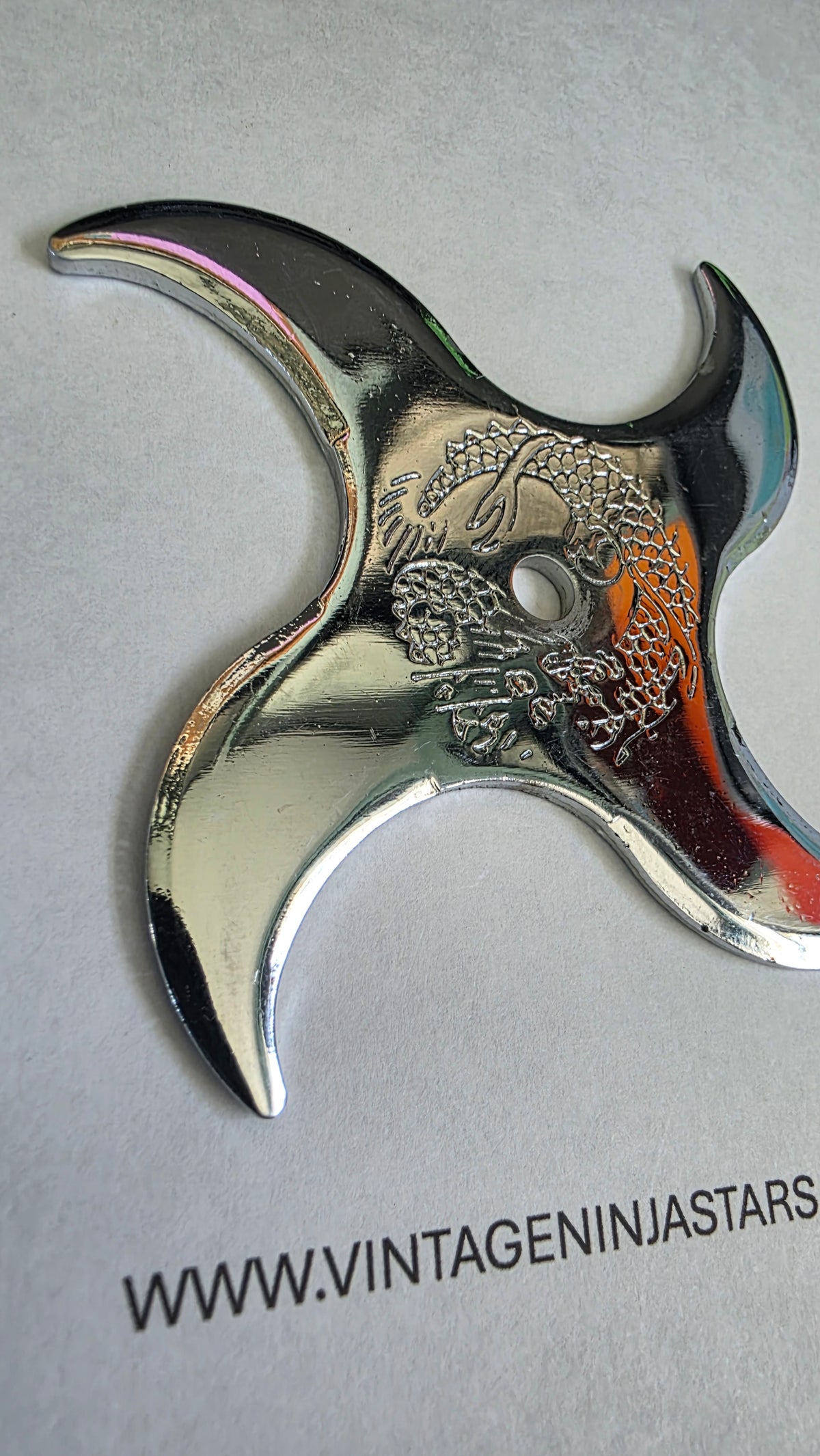 4 POINT SILVER W/ DRAGON DESIGN 3 1/2 INCH TAIWAN Ref 4021