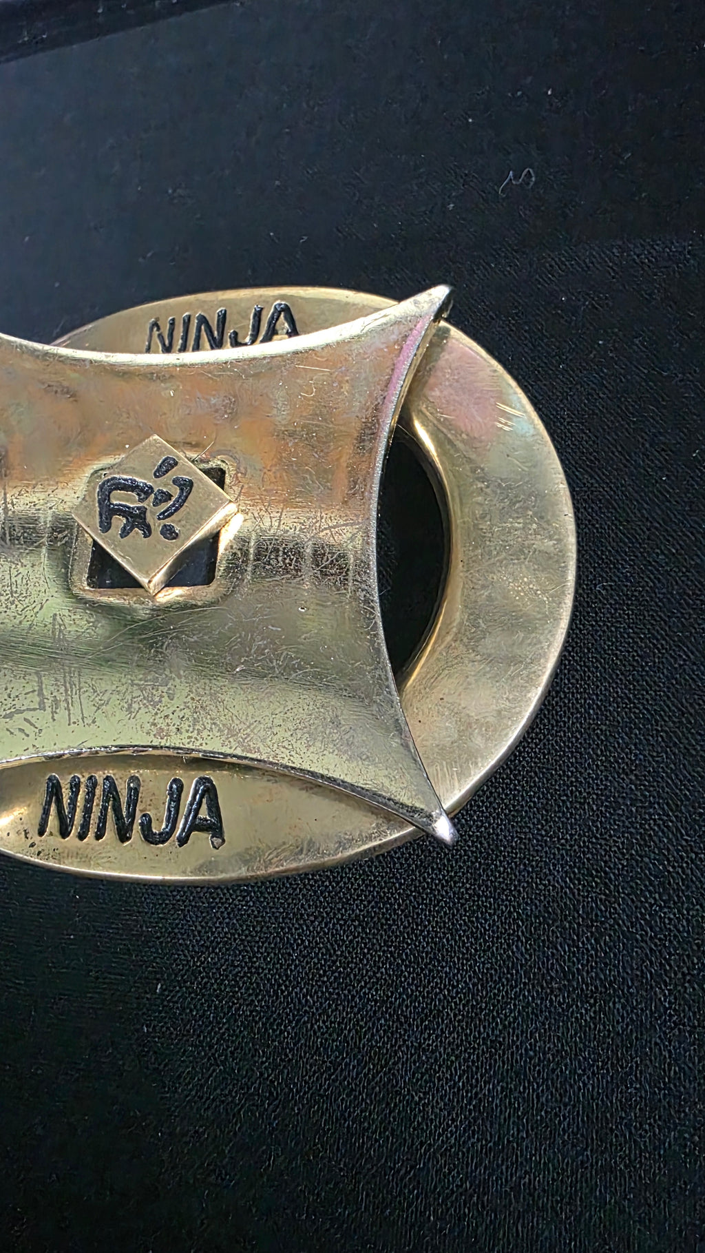 VINTAGE 4 POINT SHURIKEN NINJA BELT BUCKLE TAIWAN Ref 4028