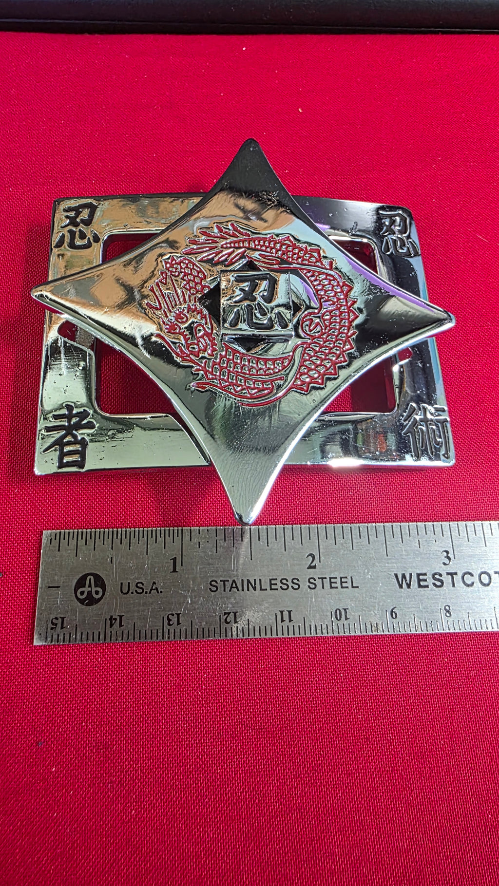 VINTAGE NINJA THROWING STAR BELT BUCKLE