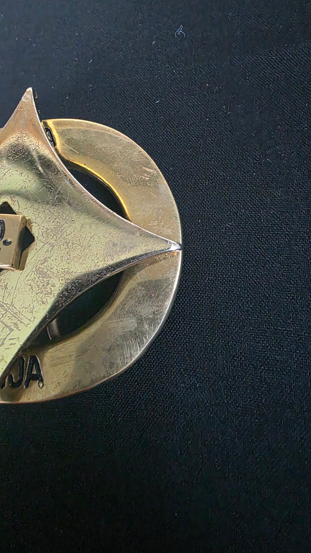 VINTAGE 4 POINT SHURIKEN NINJA BELT BUCKLE TAIWAN Ref 4028