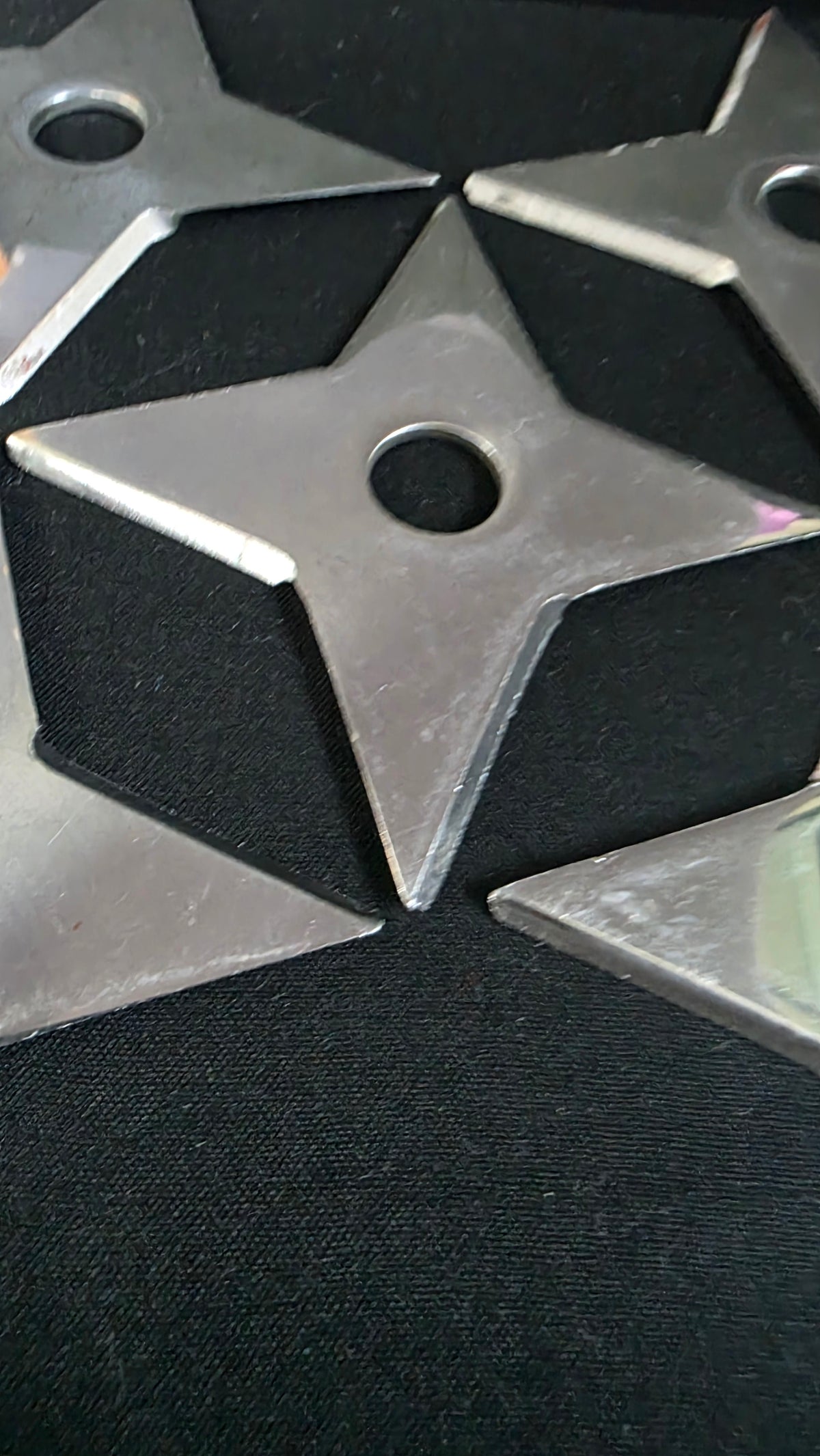 SET OF 5 STAINLESS 4 POINT SHURIKEN 3.75 INCH W/ CASE Ref 4041