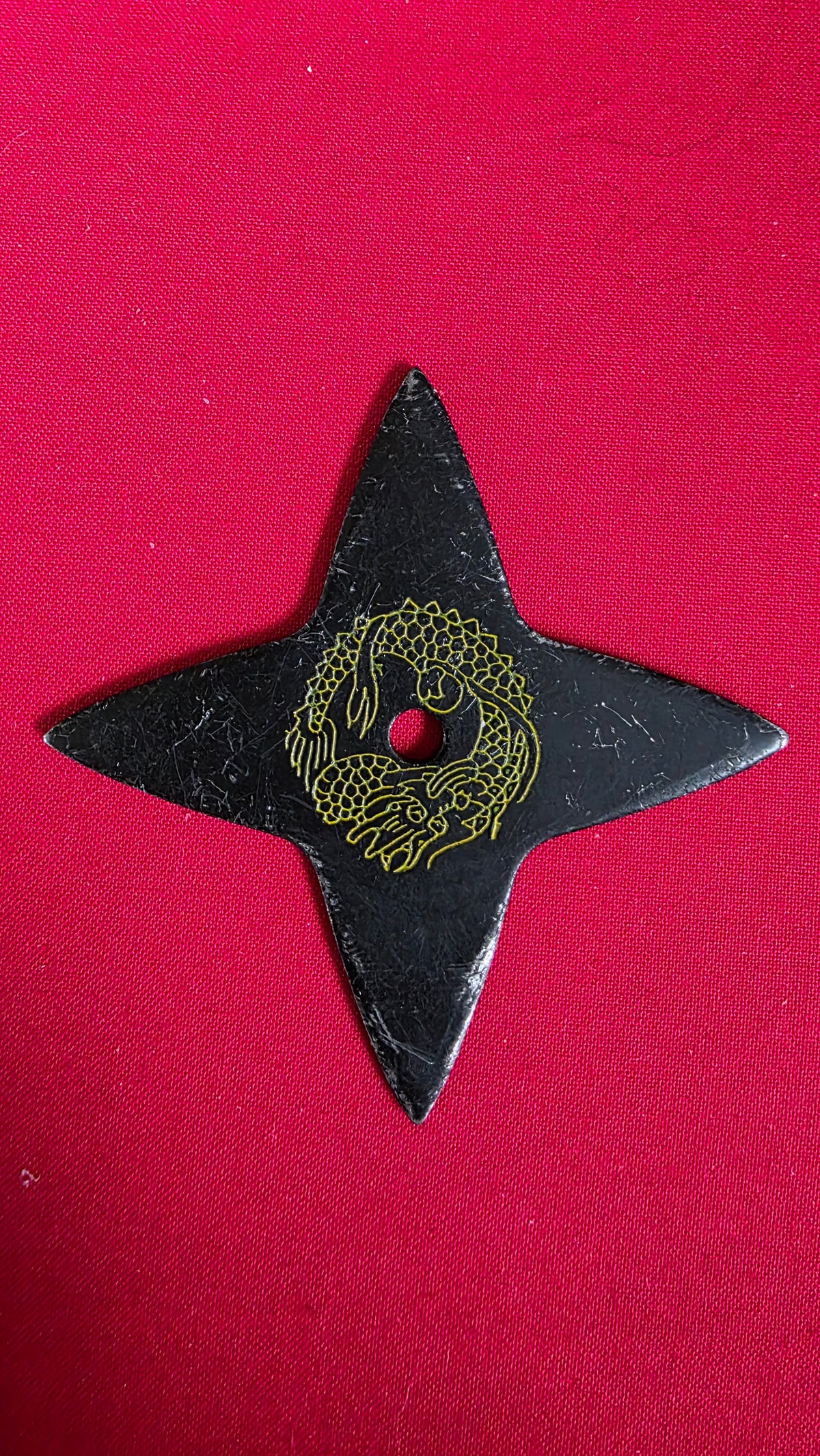 4 POINT BLACK W/ YELLOW DRAGON DESIGN 3.5 INCH TAIWAN Ref 4034