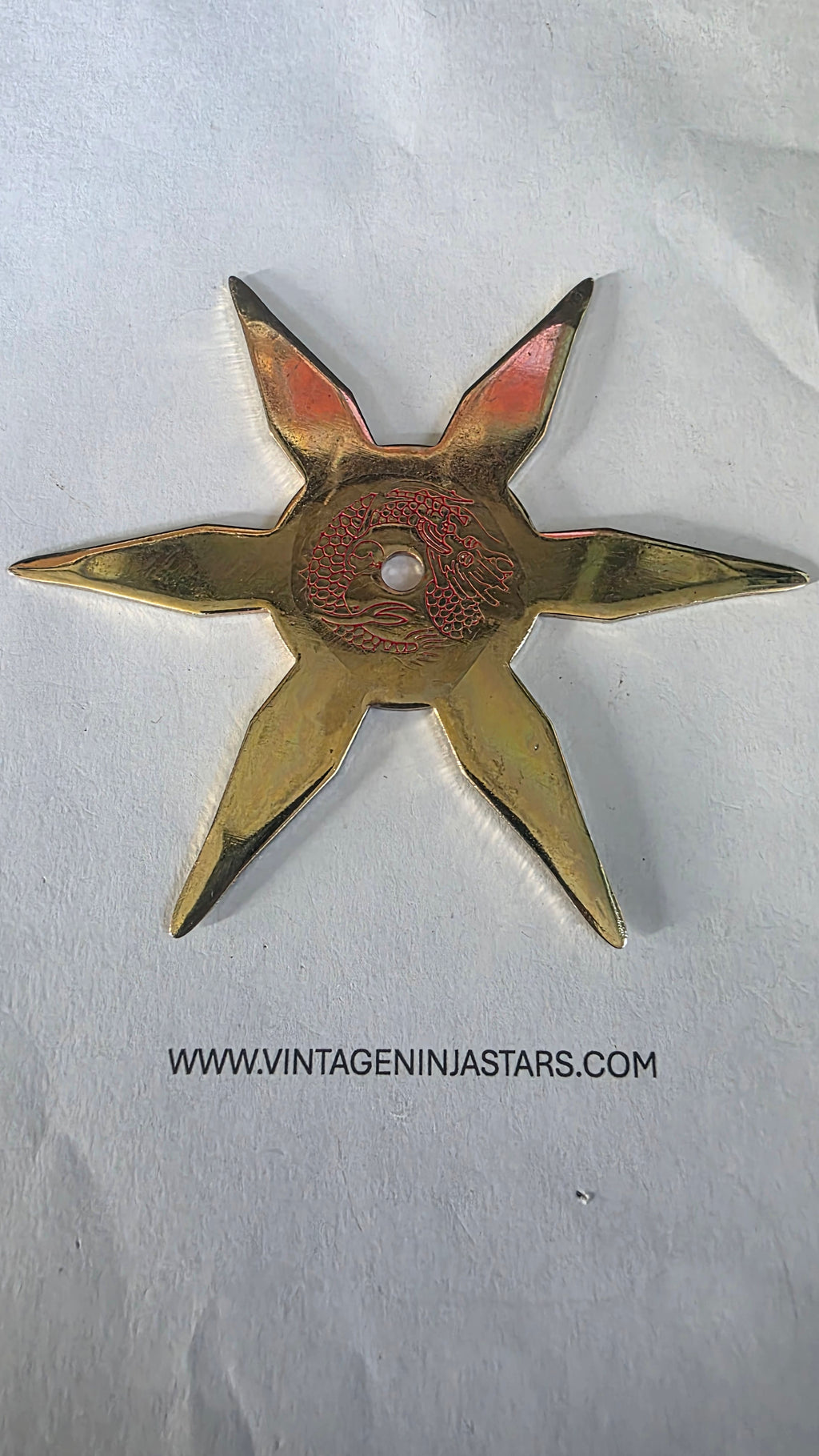 6 POINT GOLD MISSLE POINT W/ DRAGON DESIGN 4 1/2 INCH TAIWAN Ref 6003