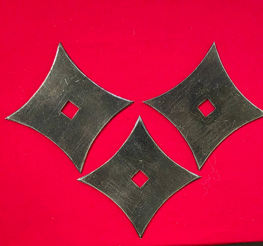 LOT OF 3 VINTAGE SENBAN THROWING STARS 4.25 INCH Ref 4033