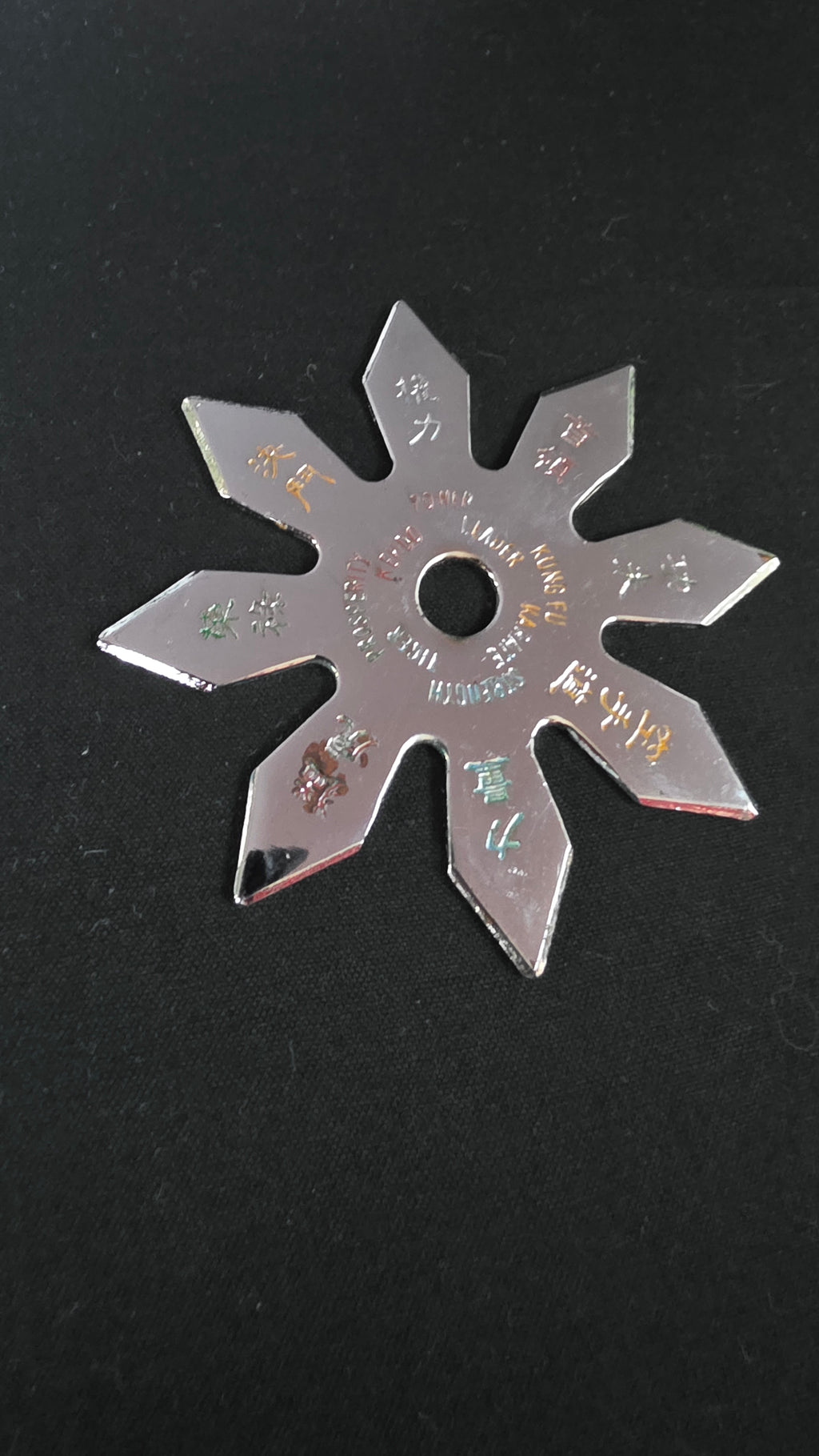 8 POINT SILVER W/ MULTICOLORED DESIGNS 3.25 INCH TAIWAN Ref 8064