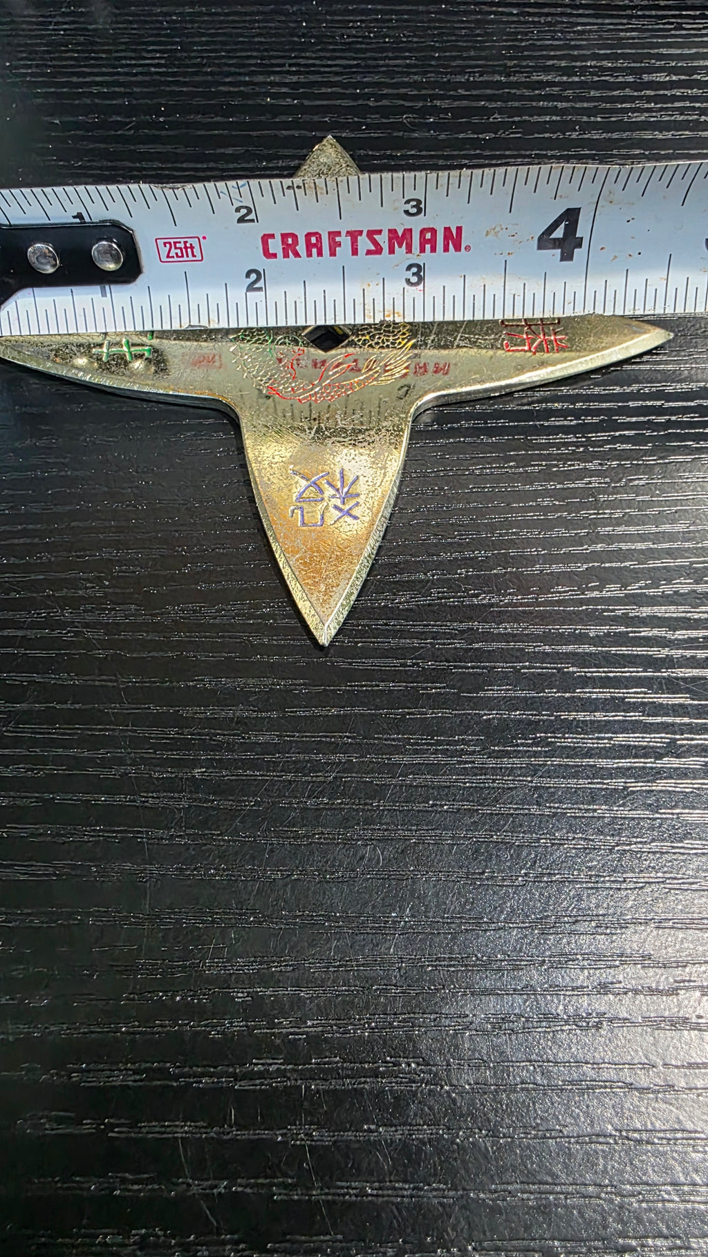4 POINT GOLD W/ RAINBOW DRAGON SHURIKEN Ref 4001