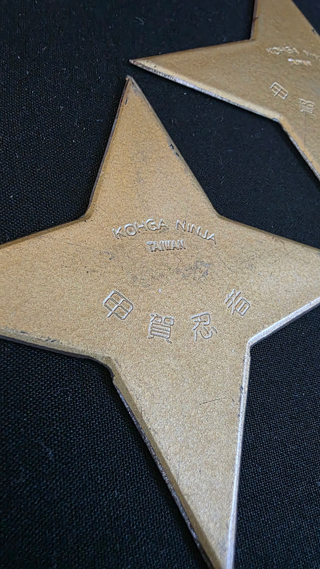 SET OF 3 RARE VINTAGE 4 POINT KOHGA NINJA THROWING STARS W/ CASE 4 INCH TAIWAN Ref 4040