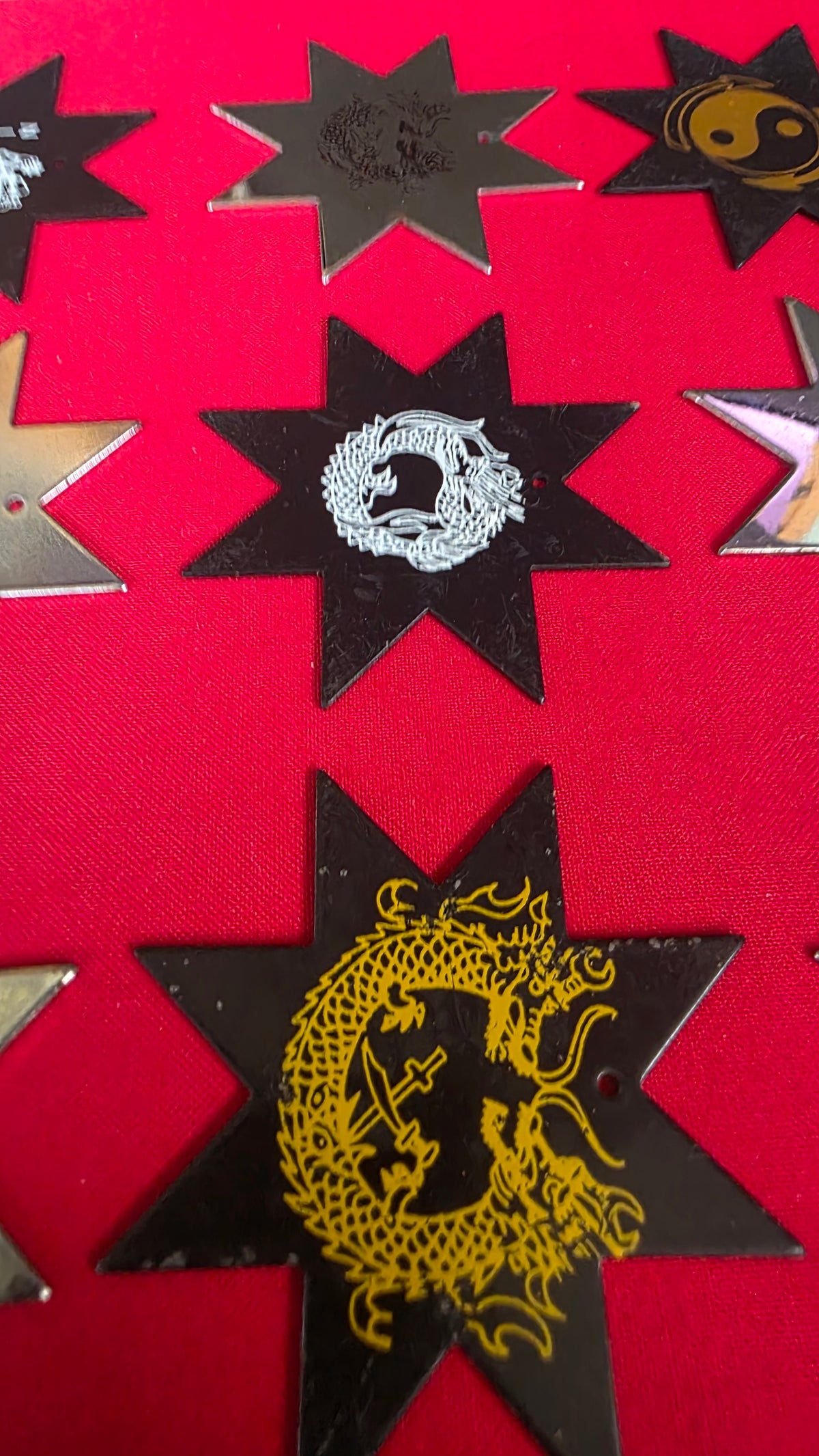 LOT OF 9 VINTAGE 8 POINT STARS Ref 8055