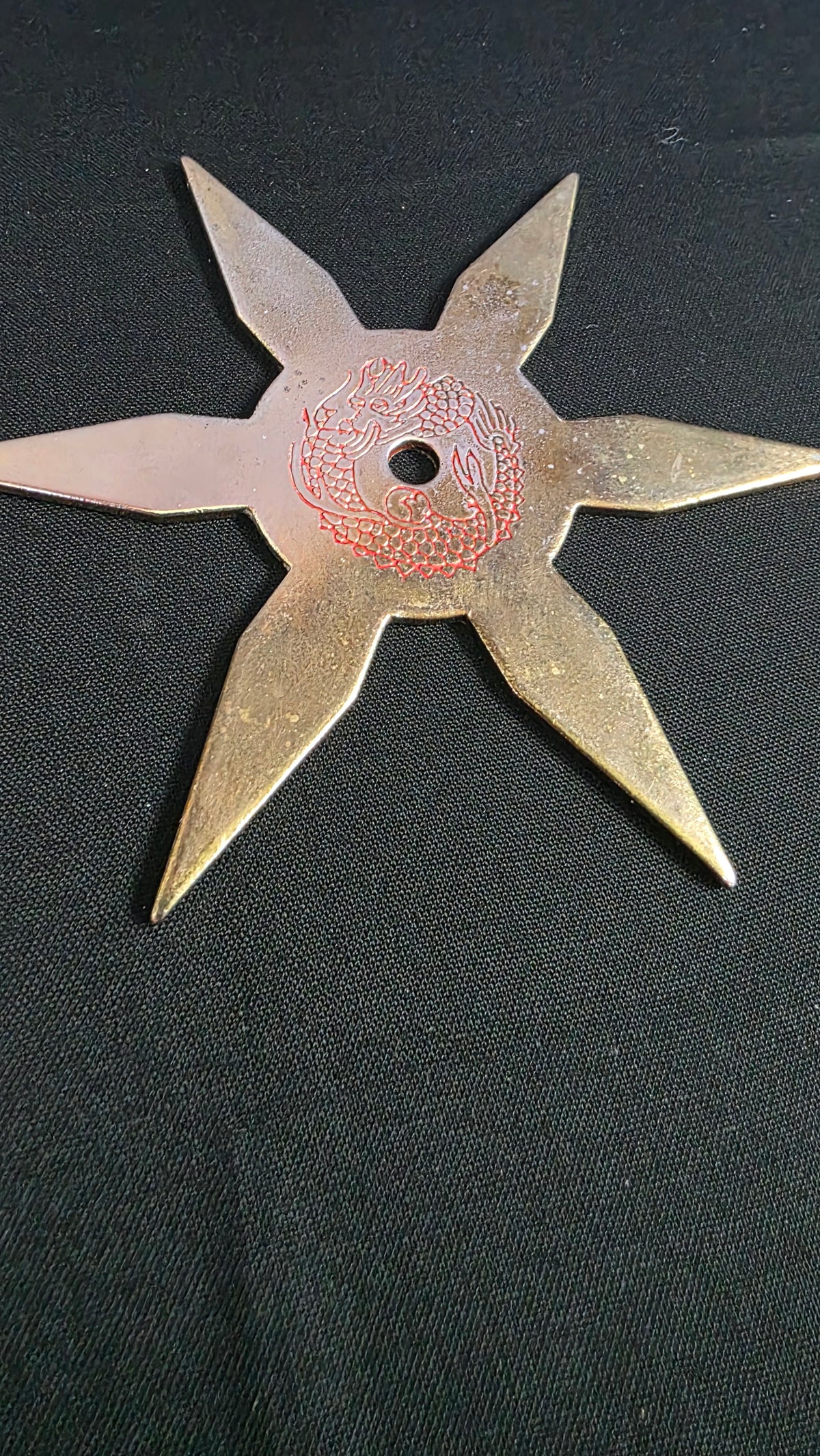 6 POINT GOLD W/ RED DRAGON DESIGN TAIWAN 4.5 INCH Ref 6010