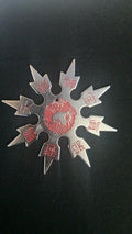 8 POINT SILVER W/ RED DRAGON DESIGN 4 INCH TAIWAN Ref 8073