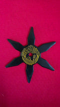 6 POINT BLACK W/ YELLOW DRAGON DESIGN 3.5 INCH TAIWAN Ref 6013