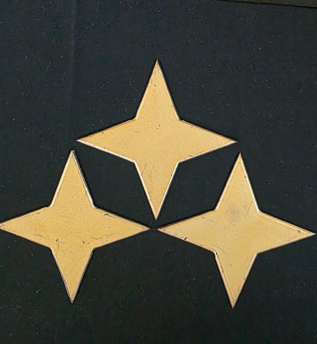 SET OF 3 RARE VINTAGE 4 POINT KOHGA NINJA THROWING STARS W/ CASE 4 INCH TAIWAN Ref 4040